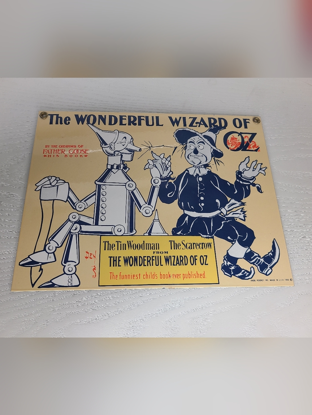 Wizard of Oz Metal Sign Tin Woodman Scarecrow Retro Wall Decor